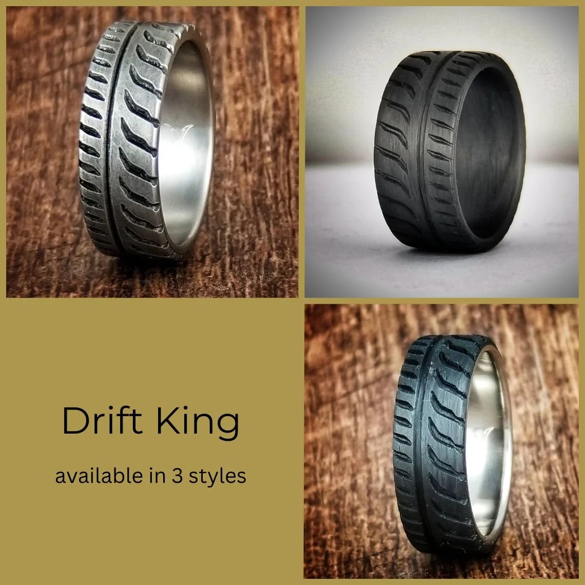Drift King, Ti-Core Tread Ring. 8mm wide, Car Guy Ring, Import